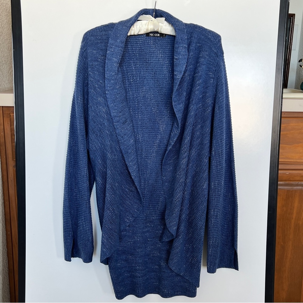 Nic+Zoe Blue Cardigan Size 1X
